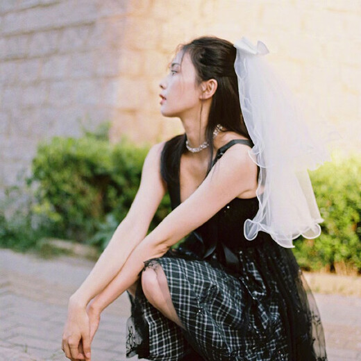 Dingjing Proposal Veil Confession Certificate Registration Photo Props Forest Bridal Hair Veil Little Fairy Ceremony Hairpin Comb F486 Veil Hair Comb