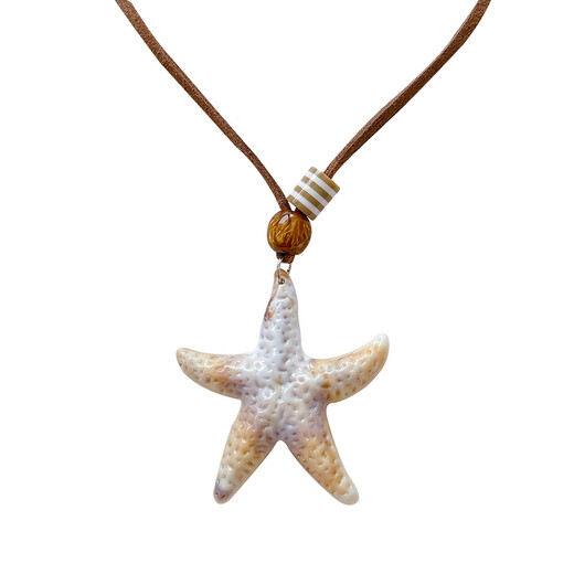 Tianyi resort style seaside necklace for women Maillard starfish versatile long halter neck sweatshirt chain niche design pendant starfish brown