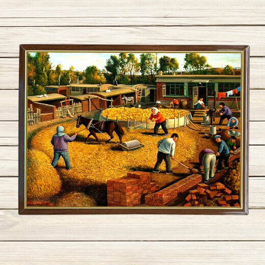 东北民俗风画 农家乐院饭店装饰画挂壁画东北民俗农村田园火锅烧 Z1047 30*40厘米 油画布 加购物车