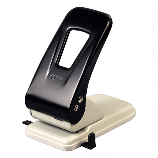 
KW-triO heavy duty double hole puncher 65 sheets 4 loose leaf paper four hole puncher 40 sheets binder solid cutter head Medium/double hole [20 sheets] 9738 black