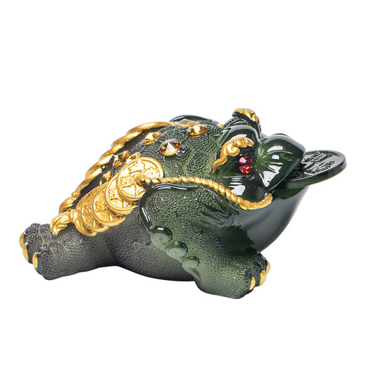 Shi Jian said that high-end boutique products can raise the golden toad that attracts wealth, tea pet ornaments, tea set accessories, luminous backflow fragrant tea play ornaments, small golden toad that attracts wealth (gold)