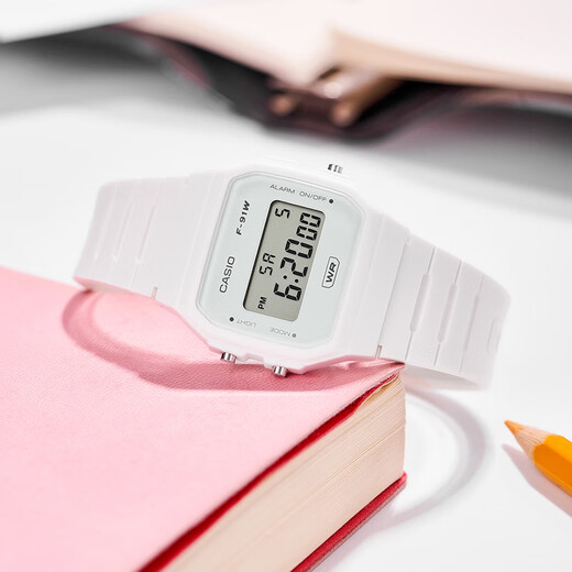 Casio casiof91w watch men's and women's retro small square student watch Valentine's Day gift F-91WB-7A