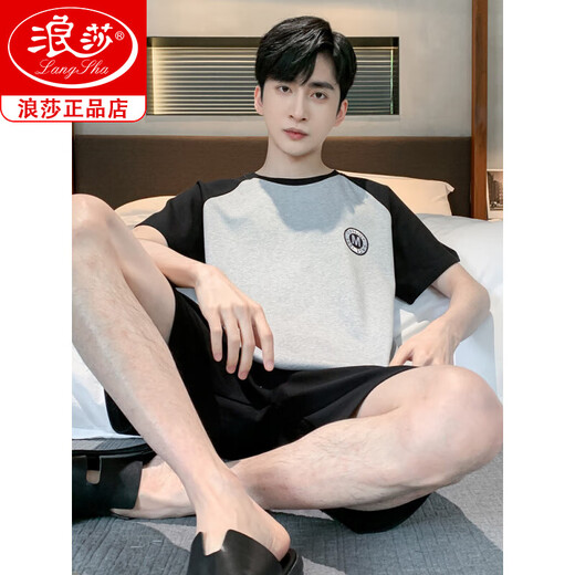 Langsha Brand Pajamas para hombres para hombres en verano Cotton puro algodón puro Summer de hombres delgados 2025 Nuevo para hombres Ropa para el hogar de gran tamaño HDE-9928 L Hombres
