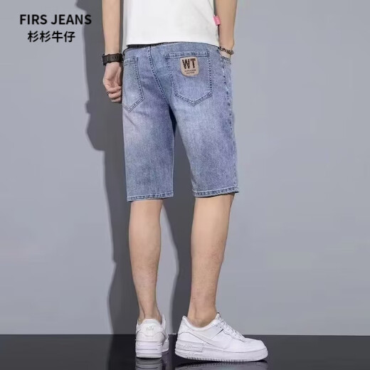 FIRS JEANS杉杉牛仔男人干活穿的牛仔短裤子男夏季薄款冰丝男士耐磨脏工装五 6189蓝色 蒂 34 【建议155-165斤左右】