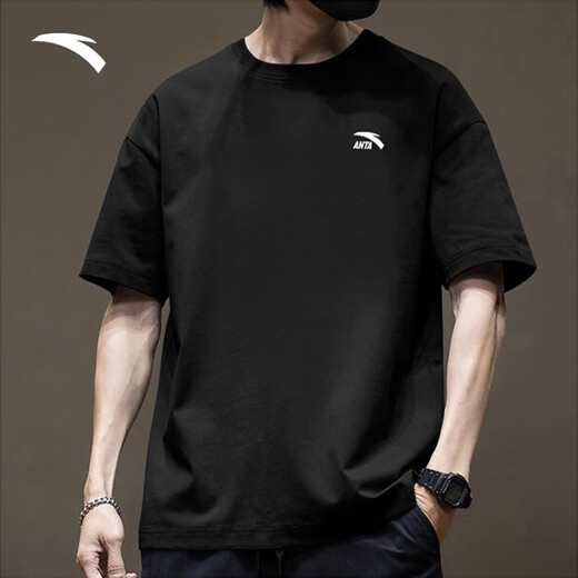 Anta Outlets casual short-sleeved T-shirt summer simple solid color round neck sports base shirt loose couple top