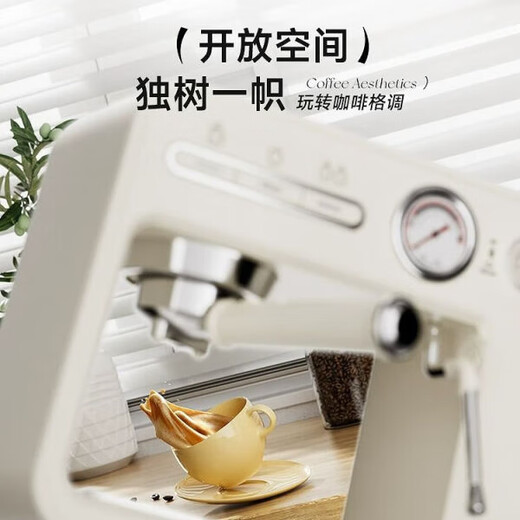 Stelang ST-693b Italienische Kaffeemaschine All-in-One-Heimstand kleiner halbautomatischer Dampfmilchschaum Reis Weiß