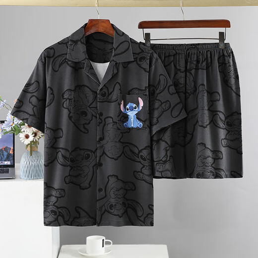 Pajamas de pijama de yalu pantalones cortos de manga corta caricatura adolescente casual de verano de gran tamaño de gran tamaño para estudiantes