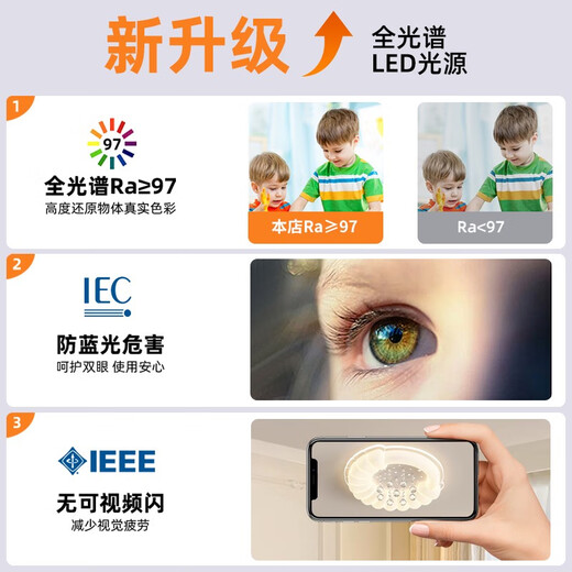 欧普照明（OPPLE）2025新款主卧室灯奶油风2024新款创意吸顶灯现代简约护眼男女孩儿 64W 64W YH723蝴蝶+54CM+64W 三色光