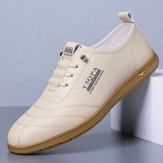 Xiaohuilijia Herrenschuhe 2025 Sommer neuer Männer weicher alleiniger weißer weißer Schuhe mit einem Fuß faulen Fahrschuhen Mode lässige Lederschuhe 9712-1 Weißer Hollow Style 38