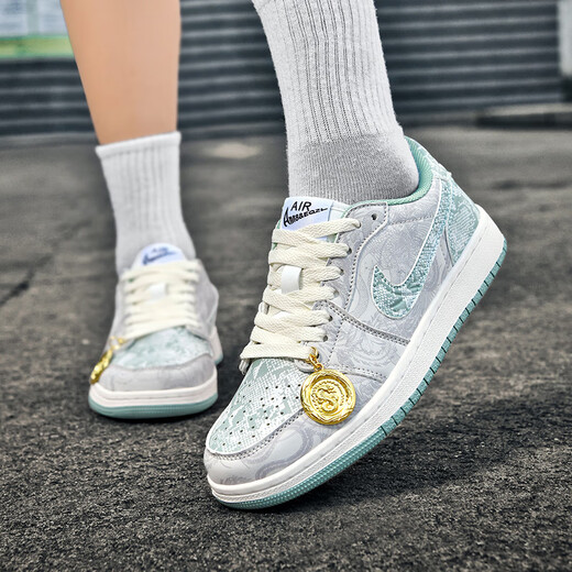 Nike AJ Herrenschuhe AJ1 Snake Year Limited Dritter Prinz Ao Bing Schwarz -Weiß -Panda Low Top Shoes lässig Sneaker Love Dritter Prinz Ao Bing 9928 36