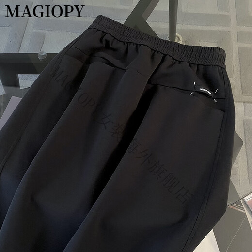 Magiopy International Luxury High-End Brand Осень Новый Cool Style Casual Sports Set Women's Hong Kong Style Black Jacket Top Black S (100Jin [Jin равняется 0,5 кг])