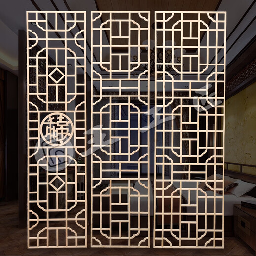 Dongyang Wood Carving Chinese Antique plafond Porte sculptée Porte d'écran de cloison creux Portes et fenêtres en bois massif en bois de calandre de pelle