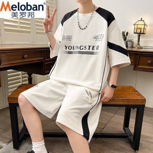 Meiluobon Meloban Ice Silk Silk à manches courtes T-shirt Boy Junior et Senior High School Dishing Strying Suring pour jeunes et beaux grands enfants Sports Shorts 6626 METTERS NOIR M RÉFÉRENCE 90-115 JIN [JIN ÉQUILATIONS 0,5 kg]