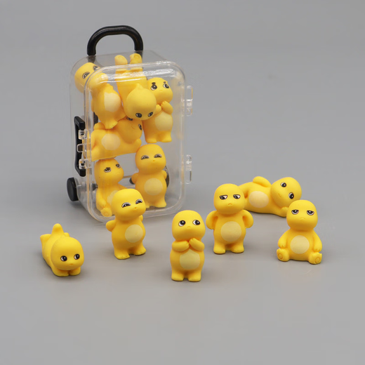 Mini cartoon little milk dragon glowing gadgets dolls ornaments desktop car toys and small gifts for children. Luminous cute little milk dragon set 6 + 1 suitcase