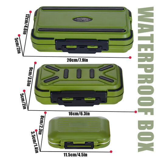 Zailu waterproof thickened fishing gear storage box Luya sea fishing fake bait fish hook accessories box parts box waterproof green large 360 waterproof