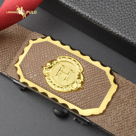 Durable for ten years, light luxury men's belt, automatic buckle belt, business versatile fashion belt, cross pattern, black small H 120cm