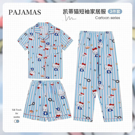 
Superficial Japanese ins cartoon cute crayon Shin-shiba pajamas for women in summer new printed shorts shorts home clothing set KK-14101 [short sleeve] three-piece set L 96-115Jin [Jin equals 0.5 kg]