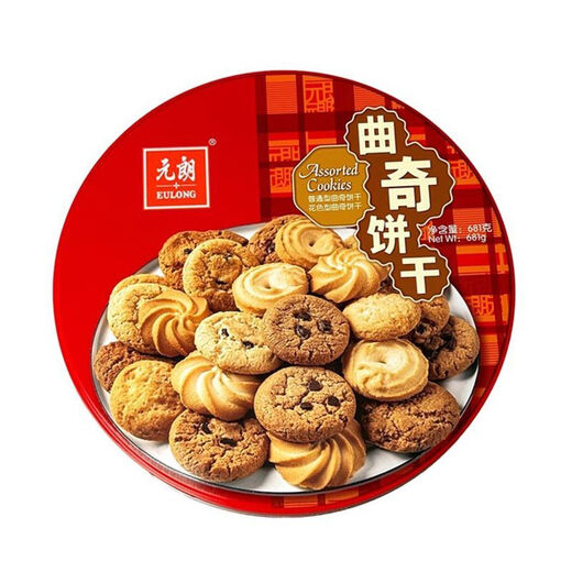 曲奇681g铁盒装黄油小蛋卷酥饼干奶油味曲奇广东特产送礼 元朗681g曲奇