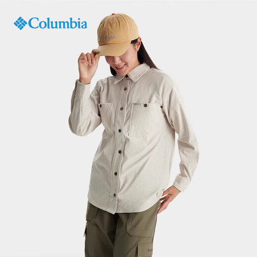 Columbia Columbia Shirt Frauen 2025 Frühlings- und Sommer Neues Produkt Outdoor-Schleppleiterin Casual Langarmed Shirt AR9898 278/Off White L/165/88a