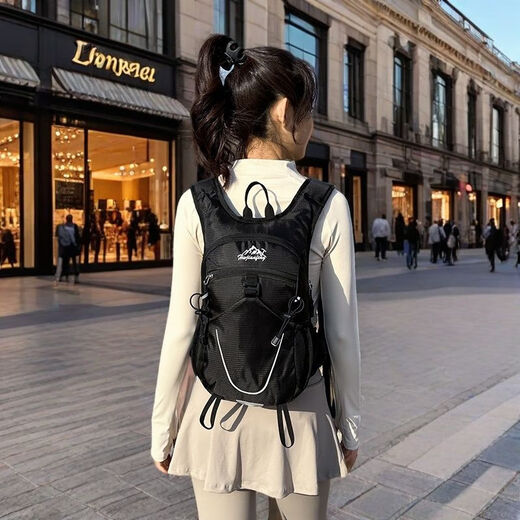 Nimense lightweight backpack cross-country running backpack bicycle hydration bag waterproof outdoor mountaineering bag hiking bag XYW2404 black with light blue L29W14H48