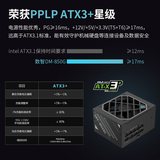 鑫谷（segotep）数智DM-850G双金牌全模数字电源（12.5cm短尺寸/全日系电容/风扇自定义/ATX3+/10年保/额定850W）