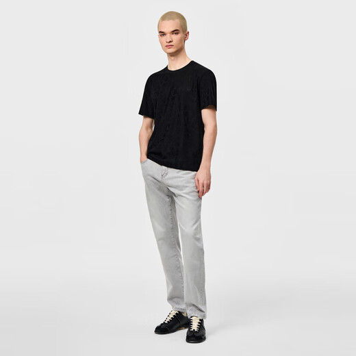 VJC [gleicher Stil für die Theke] 2025 Frühlings- und Sommer -Herren Mode kontrastierter Polo -Hemd Trendy Pendler B25BA1048 Schwarz Blume XL /52