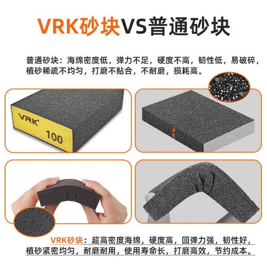 VRK sponge sanding block 120 grit sandpaper for polishing and rust removal metal plastic model sanding blocks 10 pieces