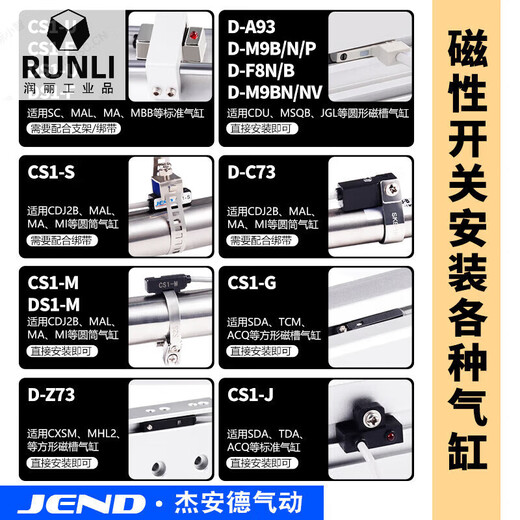 Cylinder magnetic switch sensor CS1-U/J/F/G/DS1-M three-wire sensor D-M9B/A93/C73 type mechanical