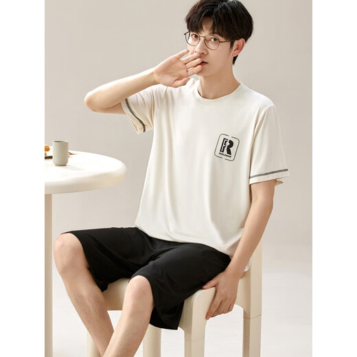 Yalu Modal Pajamas Мужская летние шорты с короткими рукавами с двумя частями.