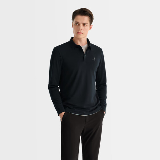 Biyinlefen lightweight autumn and winter men's tops are skin-friendly, soft and easy to care for, long-sleeved lapel POLO shirts can be used as base layers
