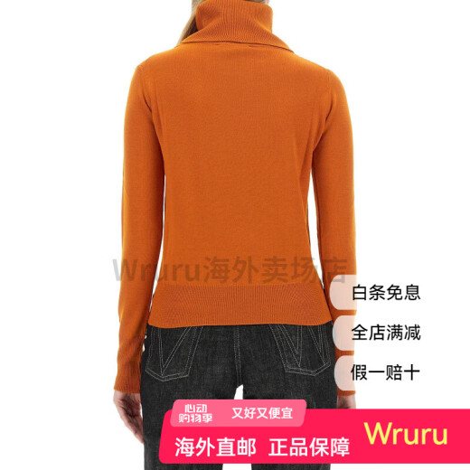 Vivienne Westwood -Logo gedruckt Hochnacken Pullover Langarm Pullover Frauen Orange Orange S