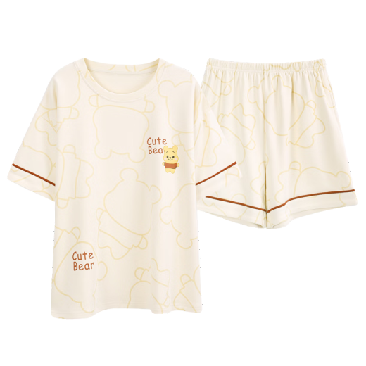 Pioneer 2025 Nouveau pyjamas d'été à pics pour femmes coton pur short à manches courtes minces vêtements sucrés sweet home two-yey set yzt9859 ensemble à manches courtes 3xl code [recommandé 160-180jin [Jin est égal à 0,5 kg] usure] Taille moyenne