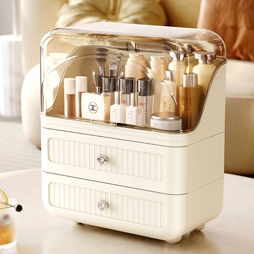 Cosmetic storage box capacity dust-proof new cream style desktop dressing table skin care product storage shelf cream three-layer dust-proof style