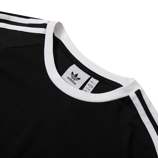 Adidas clover Männer Top 2025 Sommer Neue Mode dreistreifen schwarz-weiß runde Nacken lässig Langarm T-Shirt IA4877 2xl