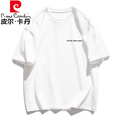 
Pierre cardin 2025 short-sleeved T-shirt American men and women summer round neck loose casual versatile trendy couple five-point sleeve half-sleeved t TY6630 black S [Suggestion: 80-110Jin [Jin equals 0.5 kg]]