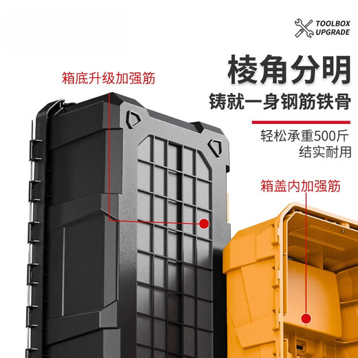 Dad Yao's German quality tool box, large capacity, extra large three-layer folding tool box, industrial-grade extra large storage and organization 19-inch flagship three-layer folding tool box