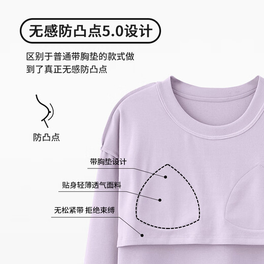 Fundenkean Frühlings- und Herbst -Pyjamas für Frauen mit Brustpad reine Baumwoll -lange Ärmel für Outdoor -Kleidung Herbst und Winter Frauen Baumwolle Kleidungsstück MG6628 m