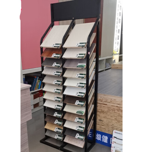 初构想多功能色板展示架30*40橱柜门板色卡金属展架衣柜门样板架瓷砖架 四排宽300*高400总宽1390黑色