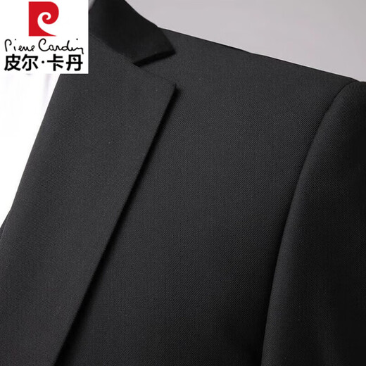 Pierre Cardin high-end suit suit for men three-piece business professional formal small suit for men for wedding and groom slim jacket for men black one-piece suit + tie XL weight 116-125 Jin Jin equals 0.5 kg