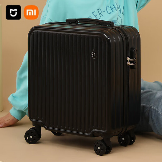 Xiaomi (MI) Маленький чемодан легкий корпус посадки для мужчин и женщин 18-дюймовый чехол для студентов для студентов проездной случай за Zipper Case для кожаной коробки [688 многофункциональная модель] классическая черная 20-дюймовая