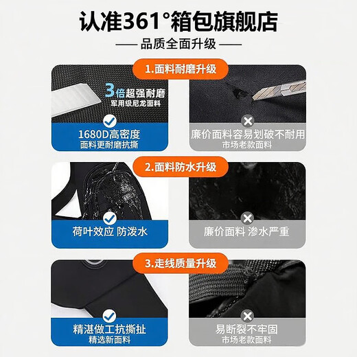 361 Sac d'épaule sac à grande capacité pour homme à forfaits décontracté Sac à poitrine simple Sac à poitrine sport sac d'équitation voyage petit sac à dos noir [sac à eau latéral amélioré + trou d'écouteur]