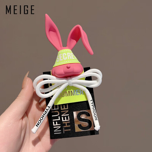 Originaldesign Nische Klappbare Kaninchenbrosche für Frauen in 2024 neuer kreativer Kleidung Stoff Aufkleber Corsage Bag Accessoires MG1278 Broschen-Weiß-Kaninchen