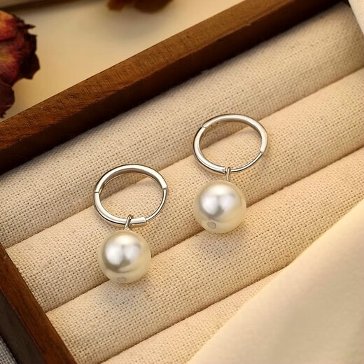 Nilan Fat Donglai same style pt950 platinum pearl earrings PT950 freshwater women's 18 fashion earrings Valentine's Day 520 platinum pearl earrings