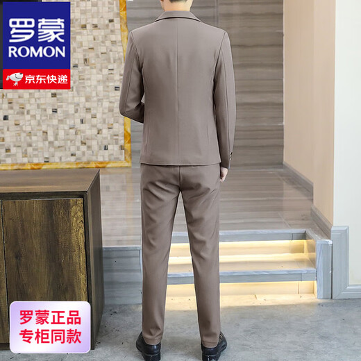 ROMON 2025 Spring and Autumn Korean Style Casual Suit Suit Men's Slim Small Suit Three-piece British Puff Handsome Jacket 8111 Khaki XL /175/96A/Recommendation 120-135Jin Jin equals 0.5 kg