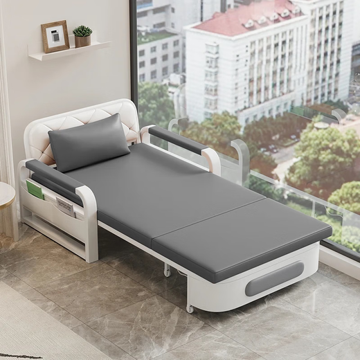 Cama de sofá Qili Integrado y de doble propósito 2025 Nuevo cama de doble cama para una sola cama plegable Cama telescópica Bed plegable Camino de sofá [Almacenamiento de 1.28m] 5 cm de esponja + 2 cm de látex
