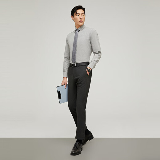 Youngor machine washable down shirt autumn and winter white goose down lining cotton warm long-sleeved shirt for men 129827