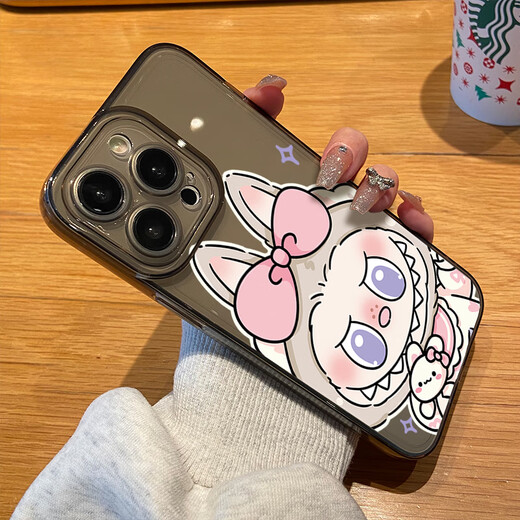 SHIGANURABUB MOBILE THEPHETH CASE AMPLE 161514PROMAX13MINI12118PLUSSEXS COURTONE COURTONE MODÈLE MODÈLE LABUBUZIMOMO CHINISIN SALENTINE DZ109385 TRANSPARET BLACK Shell iPhone_16