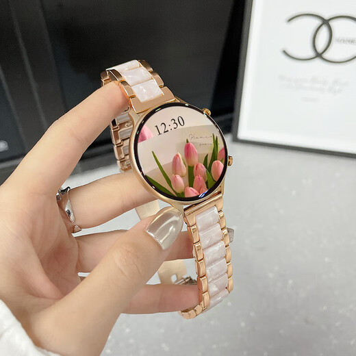 RKK Huawei phone is suitable for 2025 new WATCH GT5 smart watch for women calling blood pressure measurement sports bracelet lychee pattern butterfly buckle white skin [24h health monitoring