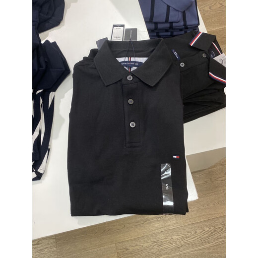 Tommy Hilfiger El polo de manga corta de algodón bordado bordado de Tommy Hilfiger 78E9892-462 Hidden Blue 78Ja598-420 L Bust 55