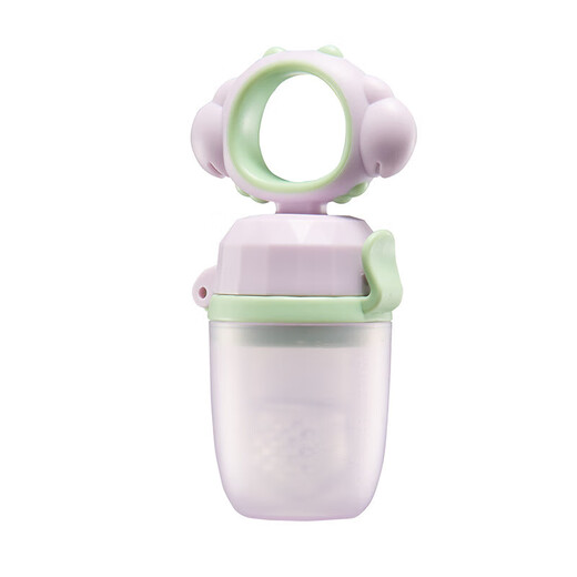 Baby food bite bag Fruit and Vegetable Silicone extrusion molar stick teether baby eating fruit supplementary utensils for home use pink without base 1 pack